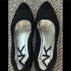 Anne Klein Satin and polyester black flats
